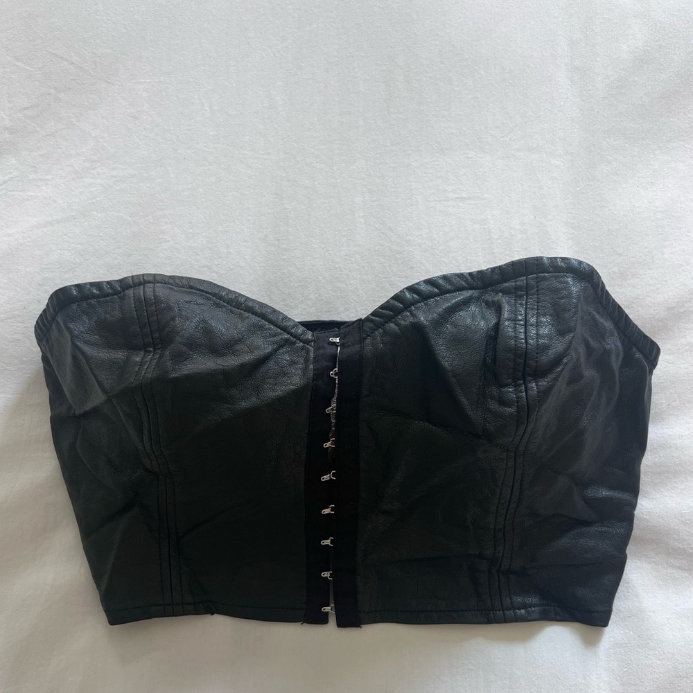 Sparkle & Fade Faux Leather Top